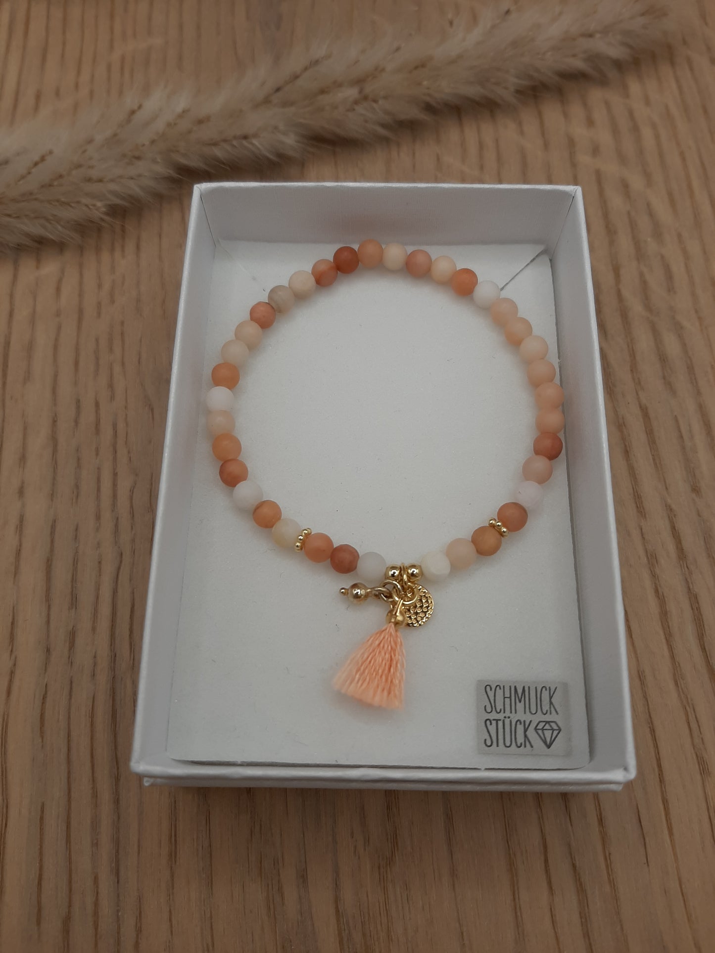 Armband Peach/Gold mit 3 Hängerli