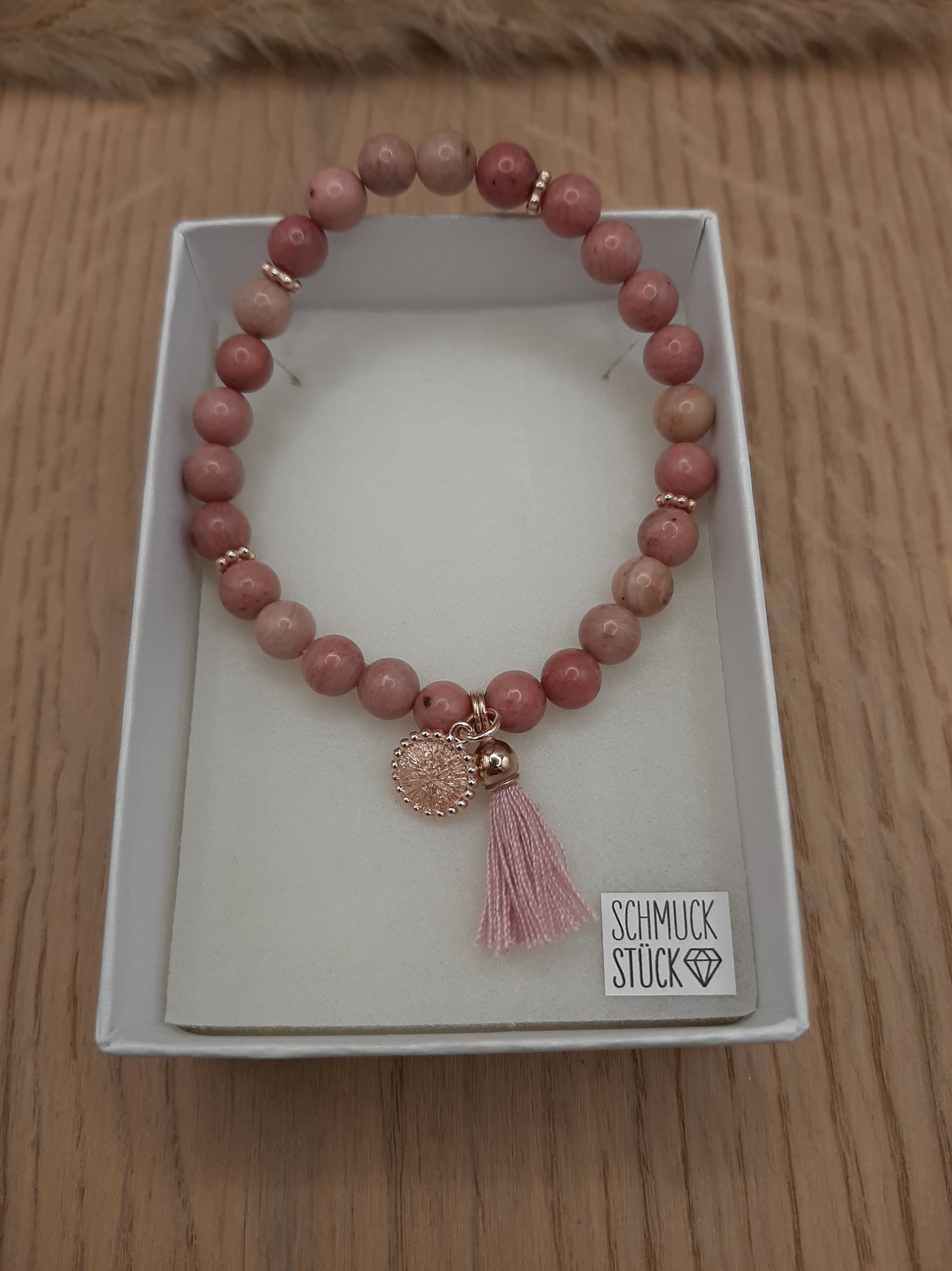 Armband rosa mit Anhänger