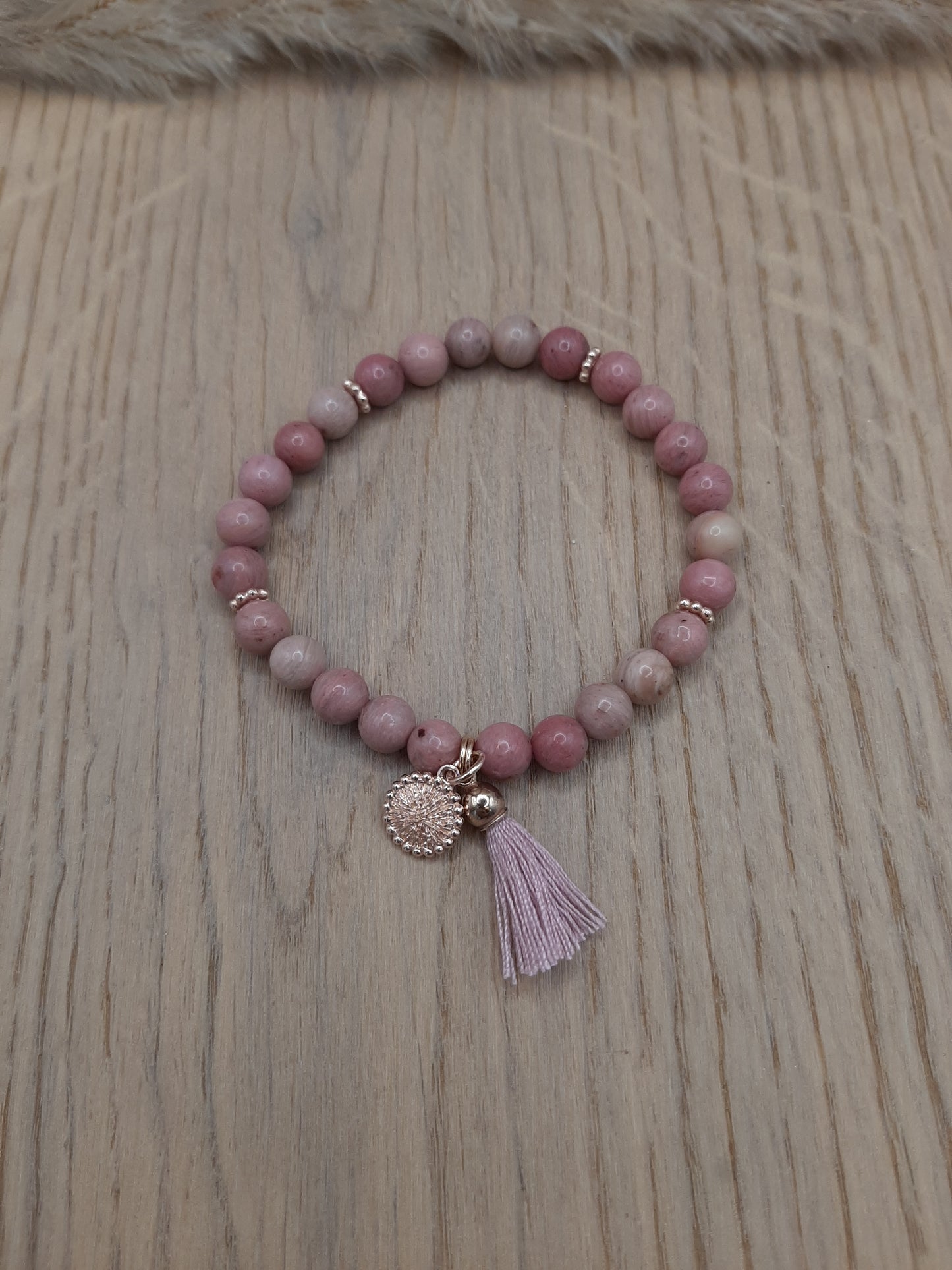 Armband rosa mit Anhänger