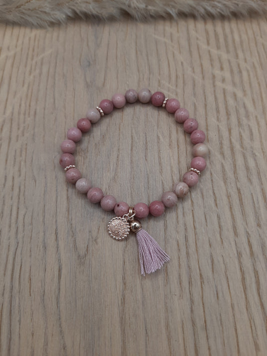 Armband rosa mit Anhänger