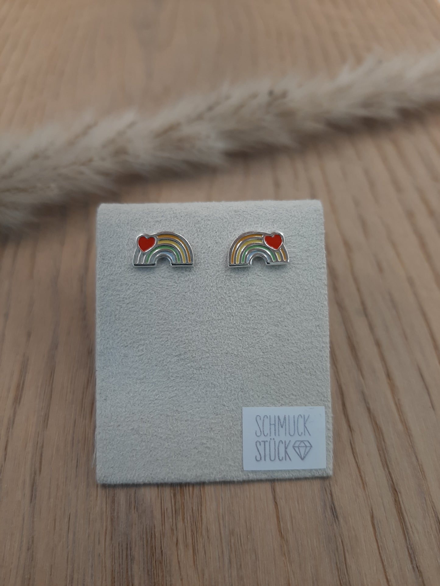 Ohrstecker Regenbogen 6x9mm